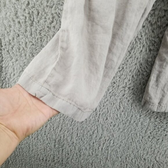 Artisan NY Pants Womens Medium 100% Linen Gray Capri Cropped - Picture 5 of 5